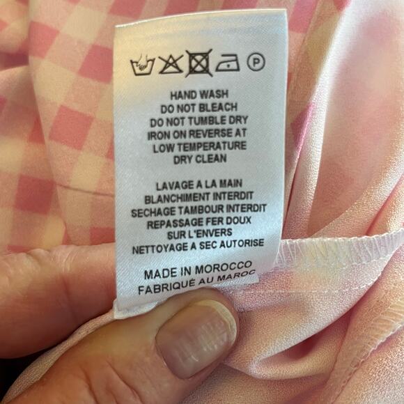 Sokie Collective Ruffle Midi Skirt Pink Gingham Size Small NWT - Picture 12 of 14